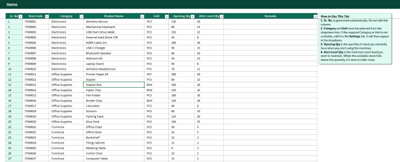Inventory Management System in Excel - Image 4